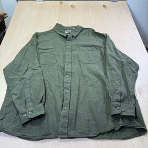 Redhead Mens 3XL Flannel Shirt Long Sleeve Button Down Heathered Olive Green